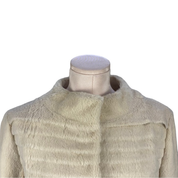 Vintage Rabbit Fur Mock Neck Textured Jacket Medium - Picture 4 of 13